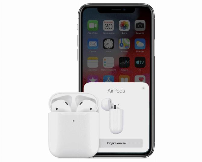 Первое подключение AirPods к iPhone