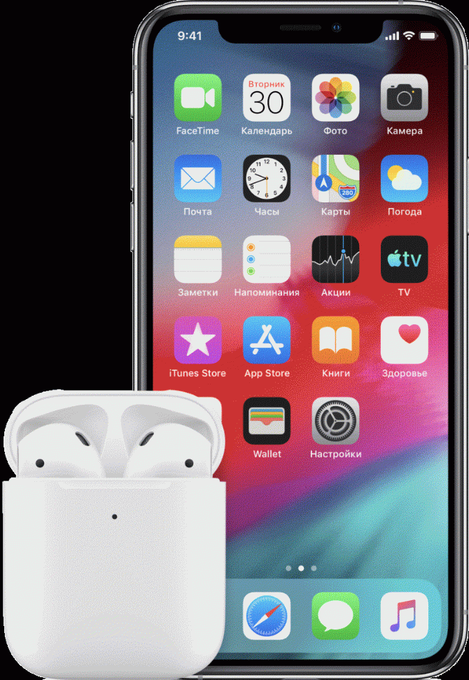 Подключение AirPods к iPhone