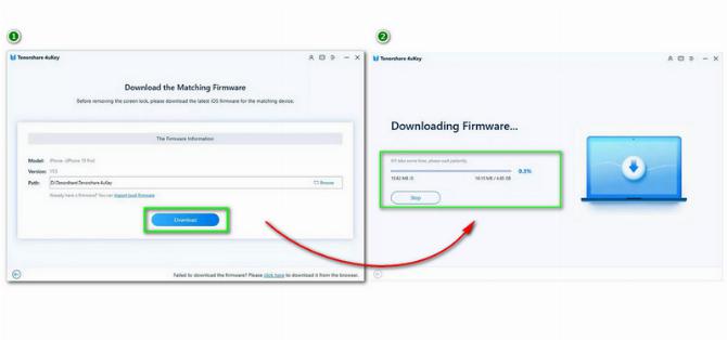 Tenorshare 4uKey Загрузка пакета прошивки