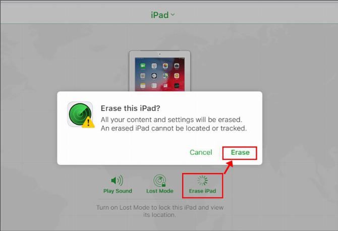 Стереть iPad через iCloud