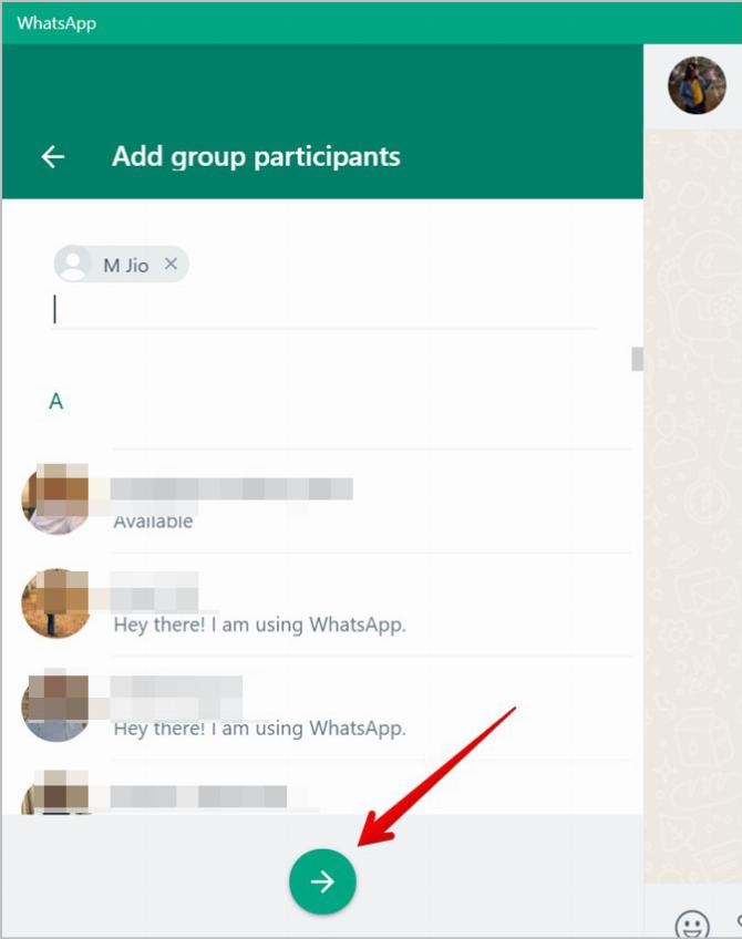 Добавление участника в группу WhatsApp на ПК